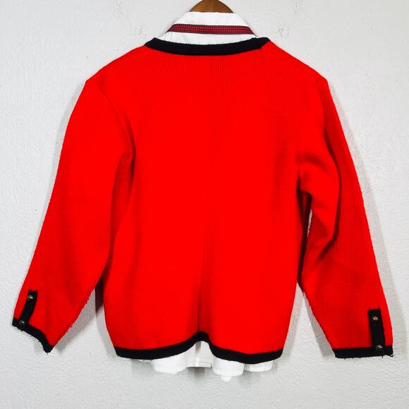 Vintage Kids Count Scottie Dog Sweater Blouse Combo Classic Red - 14 - Picture 2 of 5